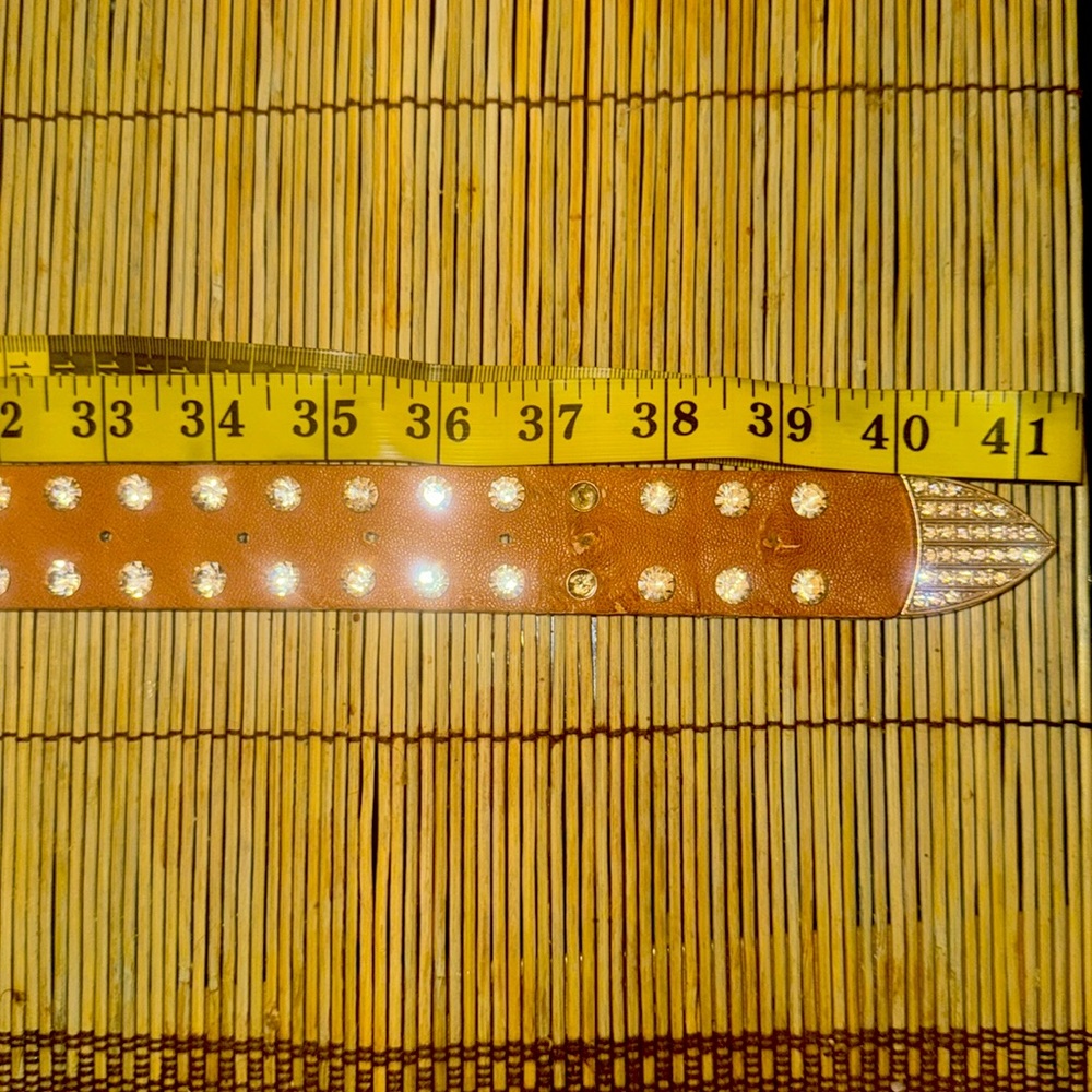 Design Studio Rhinestone Embellished Tan Belt - Picture 6 of 8